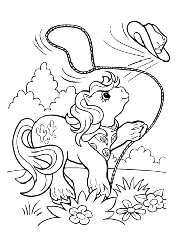 Cowboy Pony  Coloring Page